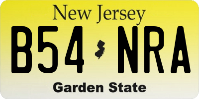 NJ license plate B54NRA