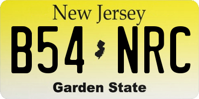 NJ license plate B54NRC