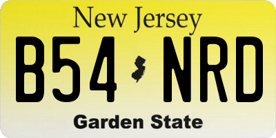 NJ license plate B54NRD