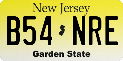 NJ license plate B54NRE