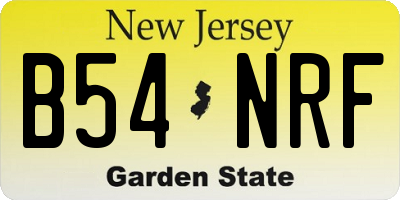 NJ license plate B54NRF