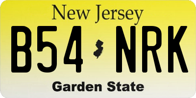 NJ license plate B54NRK