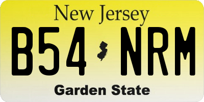 NJ license plate B54NRM