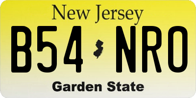 NJ license plate B54NRO