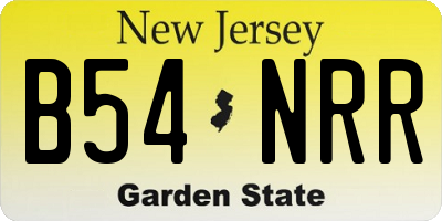 NJ license plate B54NRR