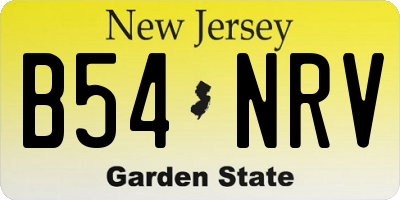NJ license plate B54NRV