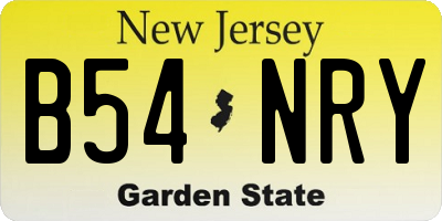 NJ license plate B54NRY