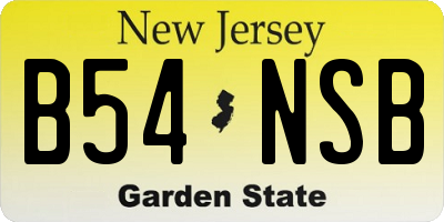 NJ license plate B54NSB