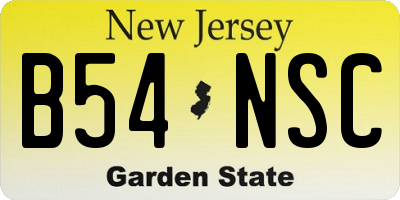 NJ license plate B54NSC