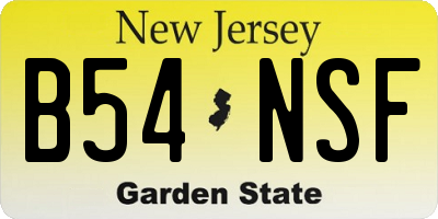 NJ license plate B54NSF
