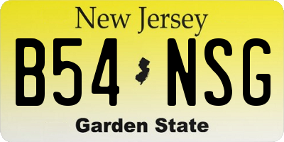 NJ license plate B54NSG