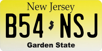 NJ license plate B54NSJ