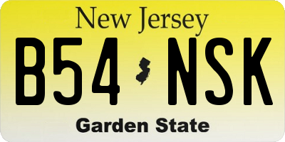 NJ license plate B54NSK