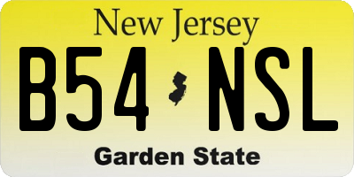 NJ license plate B54NSL
