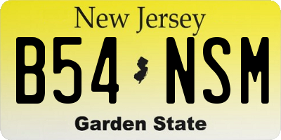 NJ license plate B54NSM