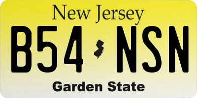 NJ license plate B54NSN