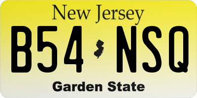 NJ license plate B54NSQ