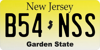 NJ license plate B54NSS