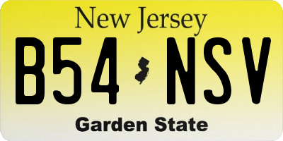 NJ license plate B54NSV