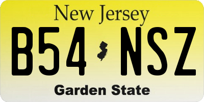 NJ license plate B54NSZ