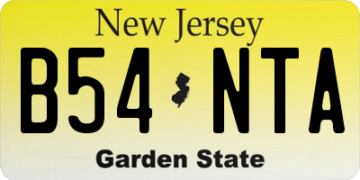 NJ license plate B54NTA