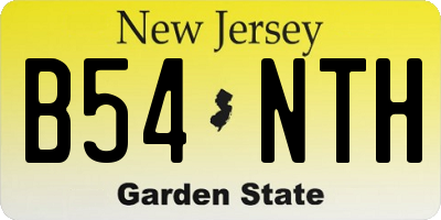 NJ license plate B54NTH