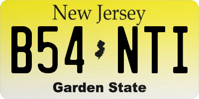 NJ license plate B54NTI