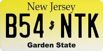 NJ license plate B54NTK