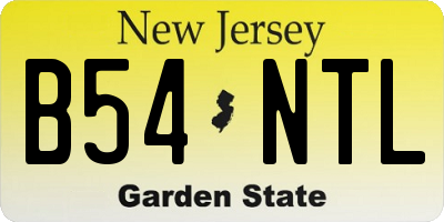 NJ license plate B54NTL