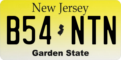 NJ license plate B54NTN