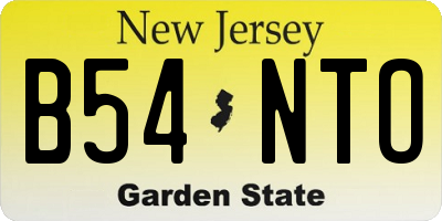 NJ license plate B54NTO