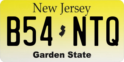 NJ license plate B54NTQ