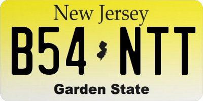NJ license plate B54NTT