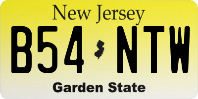 NJ license plate B54NTW