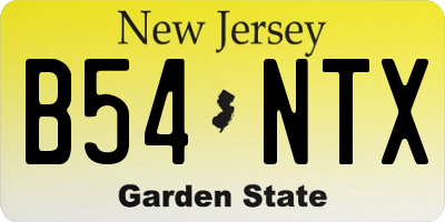 NJ license plate B54NTX