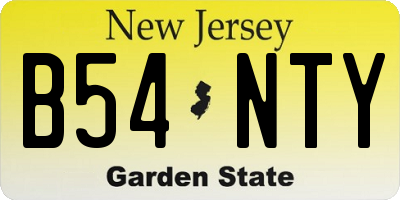 NJ license plate B54NTY