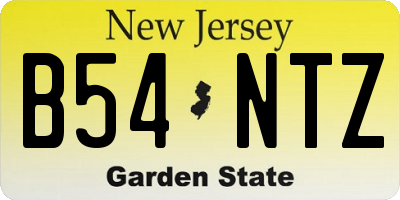 NJ license plate B54NTZ