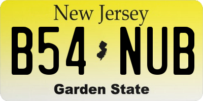 NJ license plate B54NUB