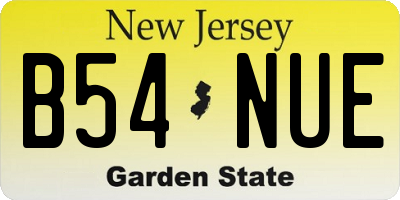NJ license plate B54NUE