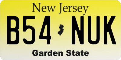NJ license plate B54NUK