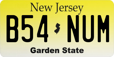 NJ license plate B54NUM
