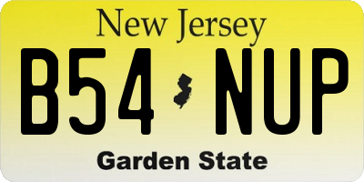 NJ license plate B54NUP