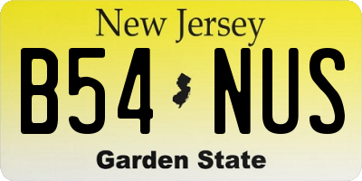 NJ license plate B54NUS