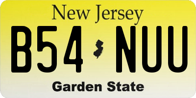NJ license plate B54NUU