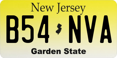 NJ license plate B54NVA