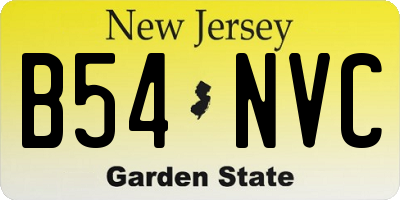 NJ license plate B54NVC