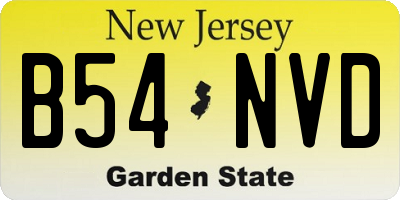 NJ license plate B54NVD
