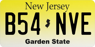 NJ license plate B54NVE