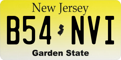 NJ license plate B54NVI