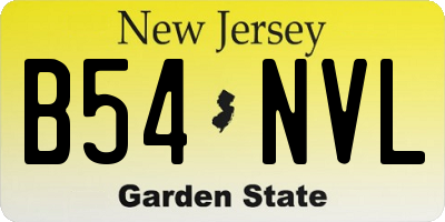 NJ license plate B54NVL